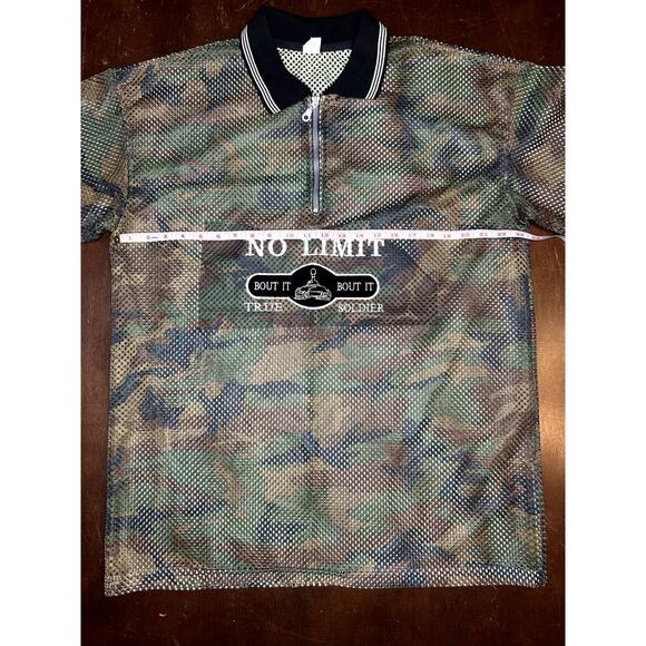 VTG 90s Master P No Limit Soldier Camo Mesh Shirt and Shorts Set Size L - Picture 4 of 16